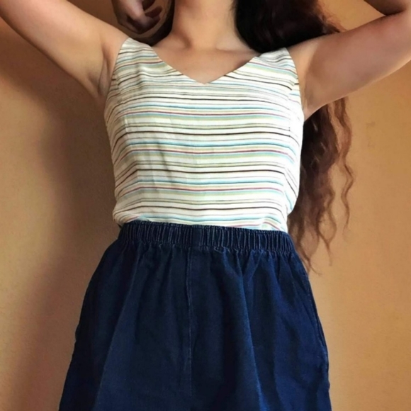 Vtg Linen/Silk Sleeveless Top - Picture 5 of 7